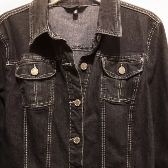 Women’s Baccini Black Stretch Denim Jacket - XL EUC - Picture 8 of 8